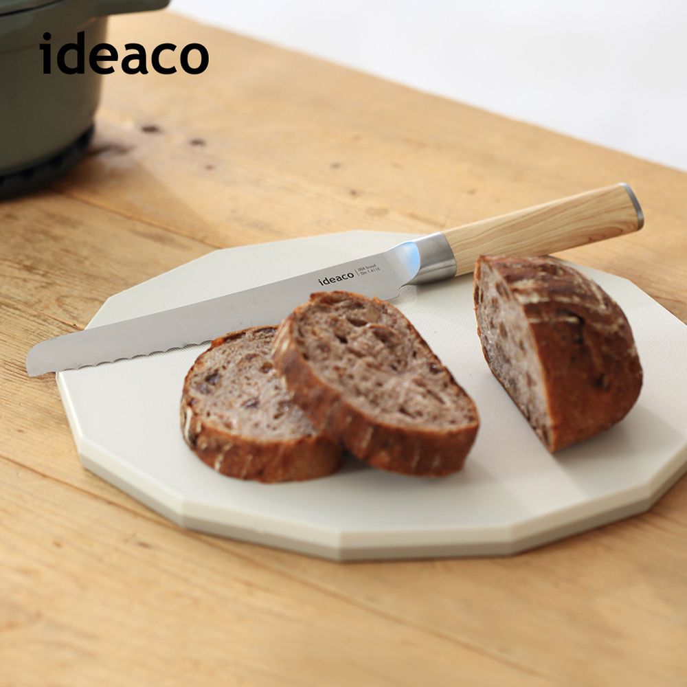 日本IDEACO - 木質風握柄鉬釩鋼麵包刀(185mm)-橡木紋柄