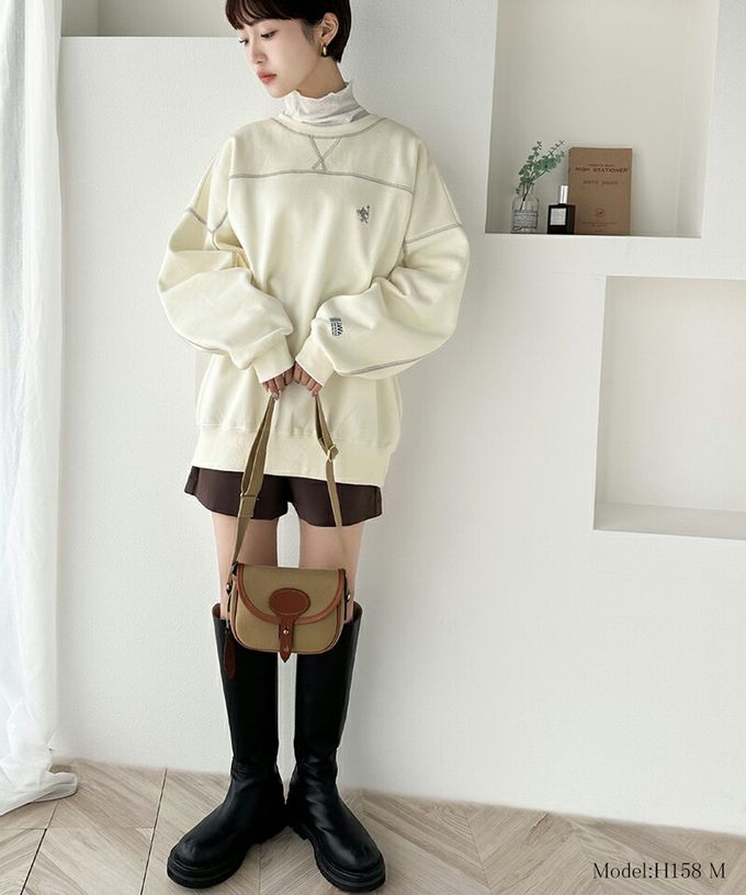 日本 Classical Elf - Java logo刺繡拷克邊圓領大學T-灰藍