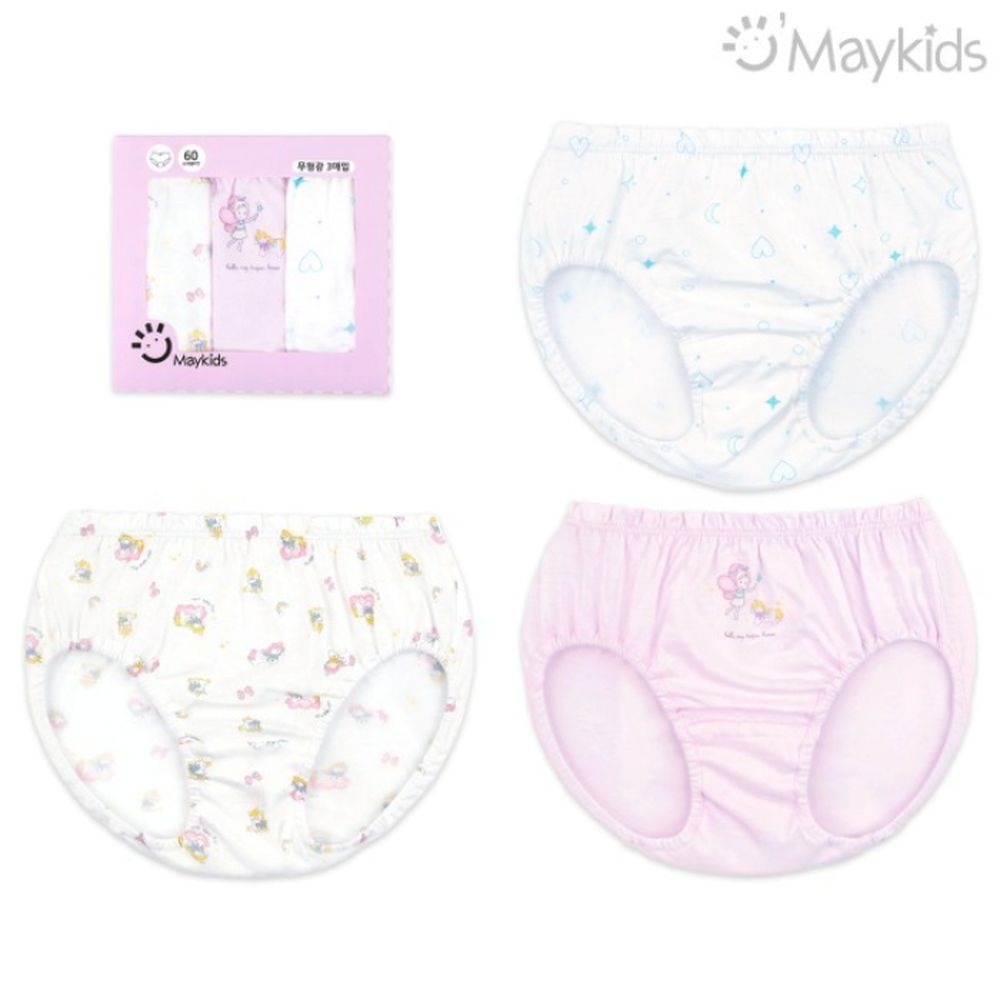 (3入組)女寶無螢光輕柔棉三角褲-夢幻精靈