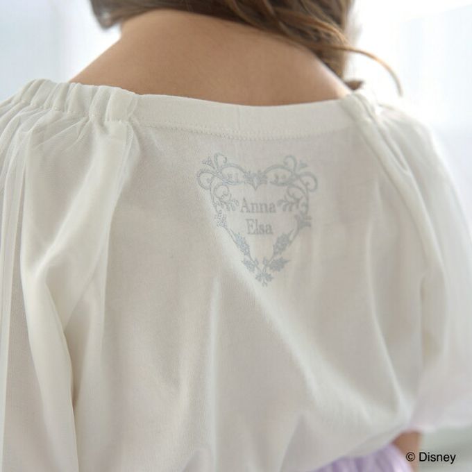 日本 Lycee mine - 閃耀冰雪公主薄紗泡泡袖上衣-水藍