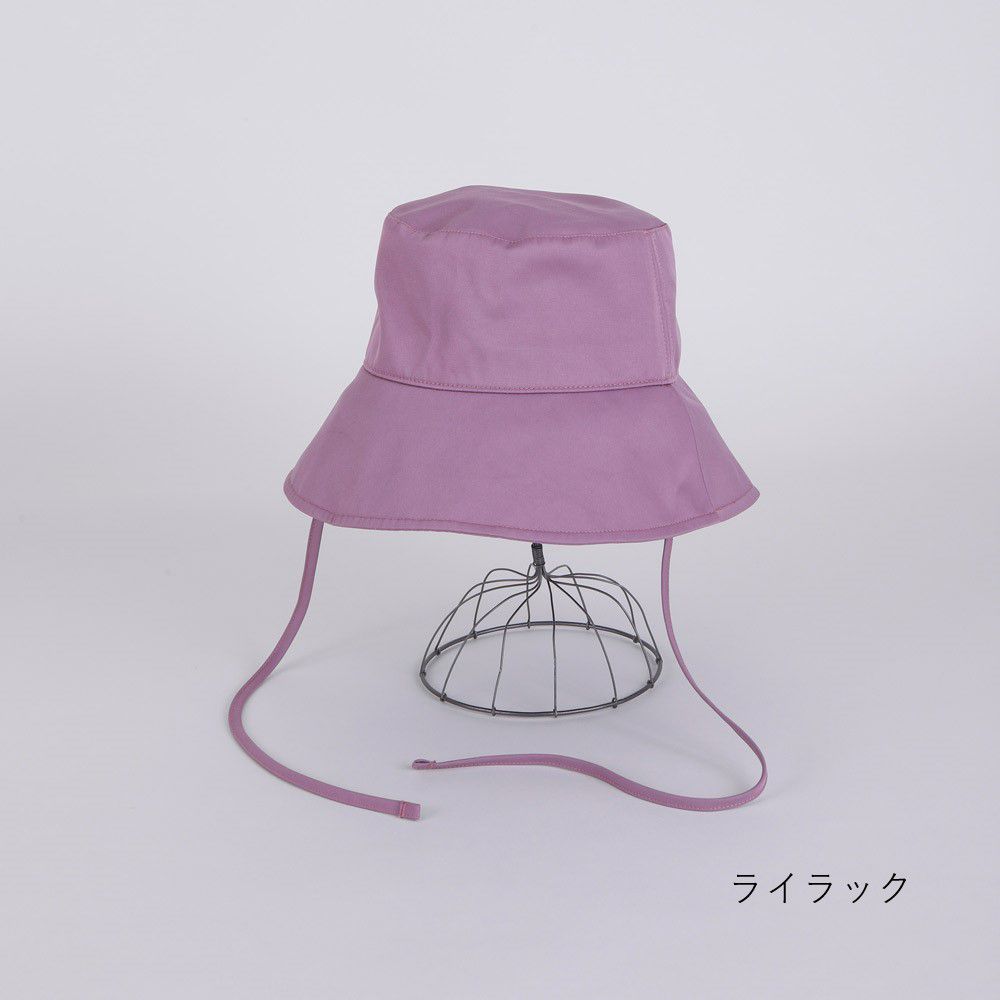 日本女裝代購 - 可折疊 抗UV防潑水綁帶遮陽帽-檸檬黃 (F(頭圍58cm))