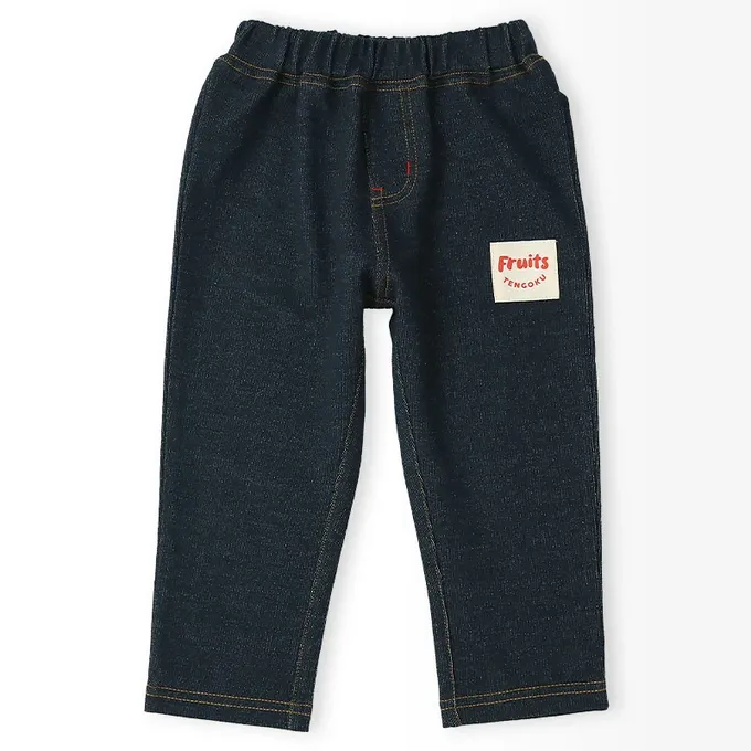 日本 ZOOLAND - 水果樂園 水果屁屁舒適牛仔長褲-草莓