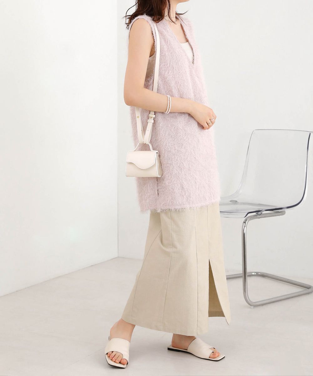 日本 Bab - 時尚波浪設計皮革小包-咖啡