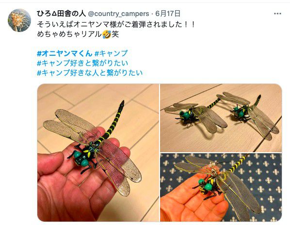 日本代購 - 超仿真蜻蜓君別針/吊飾-無霸勾蜓-黑x黃 (12x10.5cm)