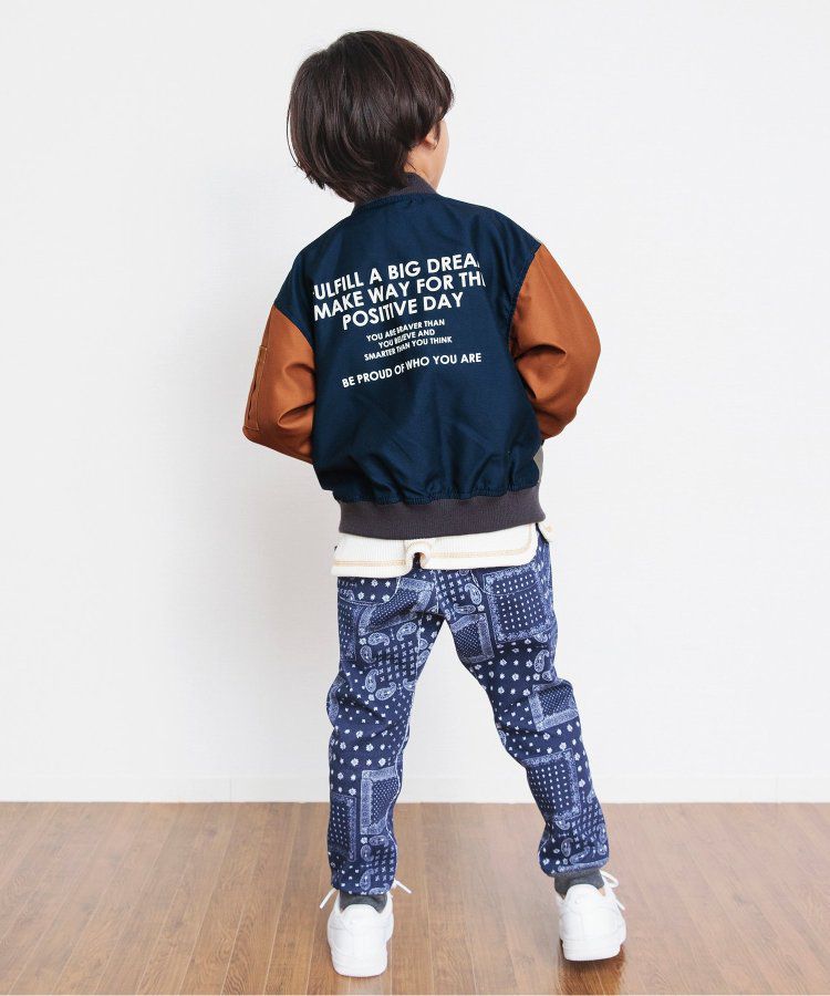 日本 BREEZE - 背後標語帥氣MA-1飛行夾克-焦糖豹紋