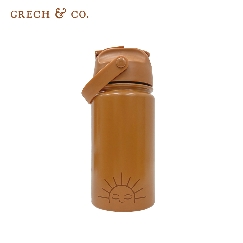 丹麥Grech&Co. - 不鏽鋼吸管水壺-想念橙 (420ml)