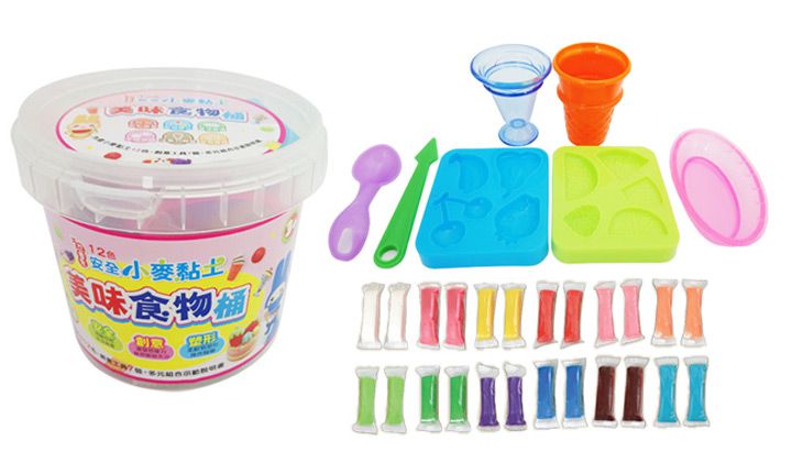 幼福文化 - 忍者兔安全小麥黏土12色《美味食物桶》