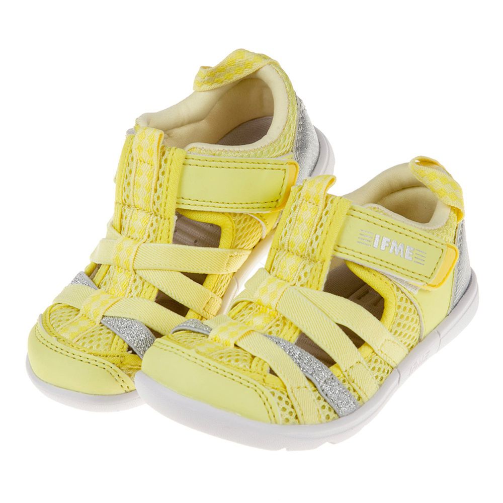 日本IFME - 黃色亮銀兒童機能水涼鞋