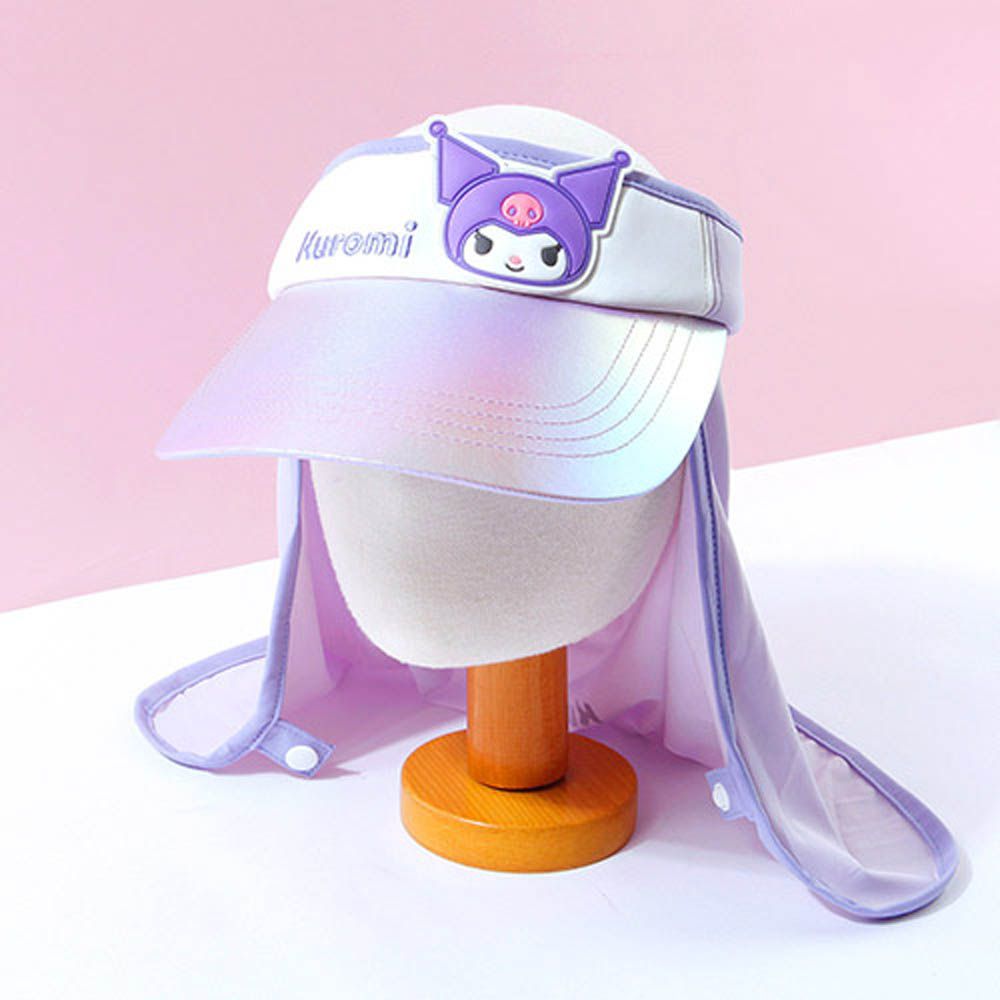 2way 可拆式遮脖布絢彩遮陽帽-卡通人物庫洛米-紫 (頭圍約52~54cm)