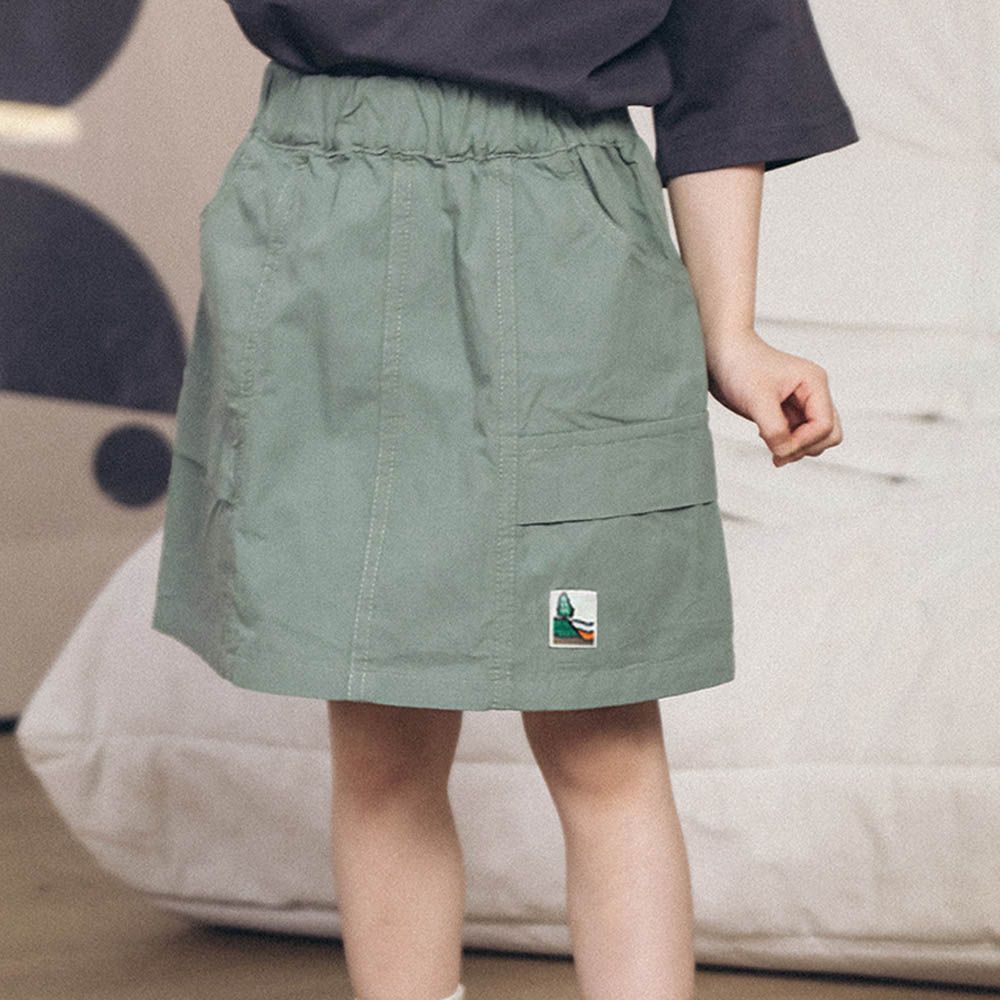 純棉舒適多巴胺色系短裙-綠色