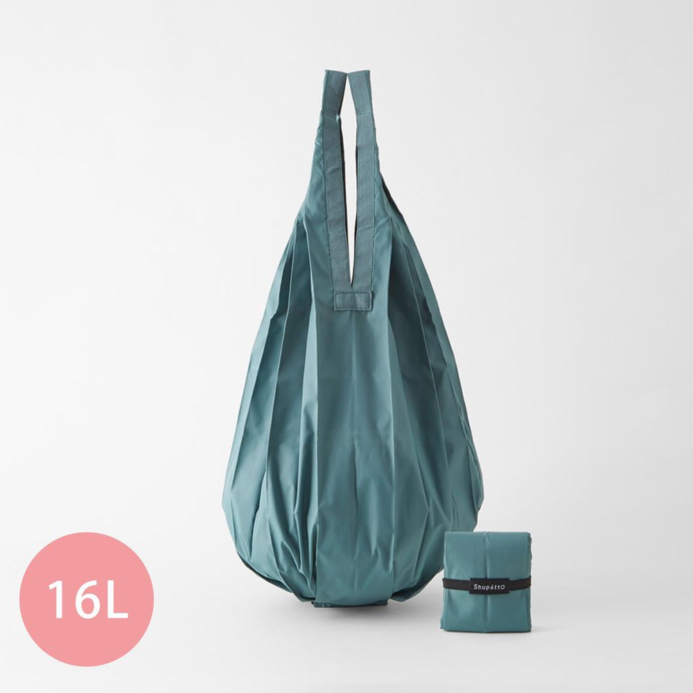 日本 MARNA - Shupatto 秒收摺疊購物袋-Drop水滴款-森林綠 (M(28x56cm))-耐重 5kg / 16L