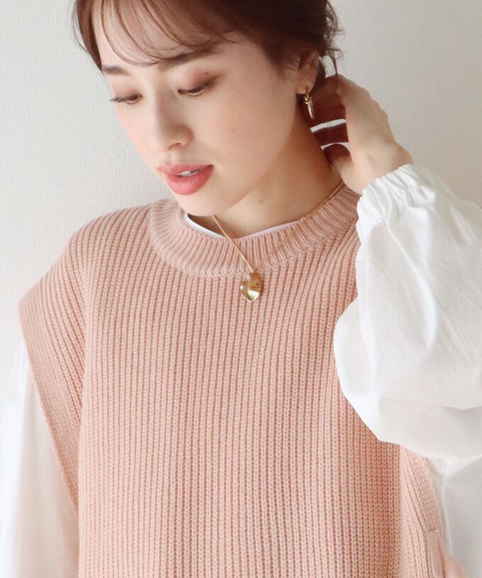 日本 BLUE EAST - 柔軟文藝綁帶針織背心-可可