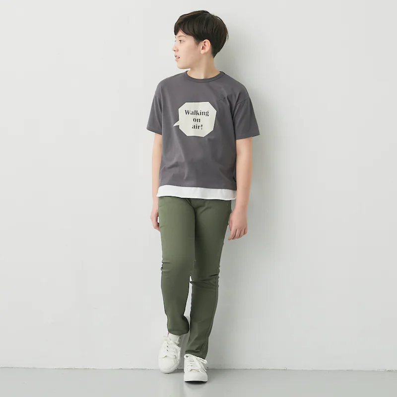 日本千趣會 - GITA 天竺棉印花短T-鬥牛犬散步-杏