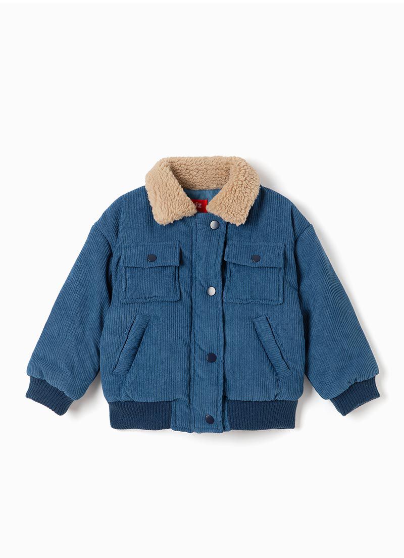 韓國 OZKIZ - (內鋪棉)燈芯絨縮袖口外套