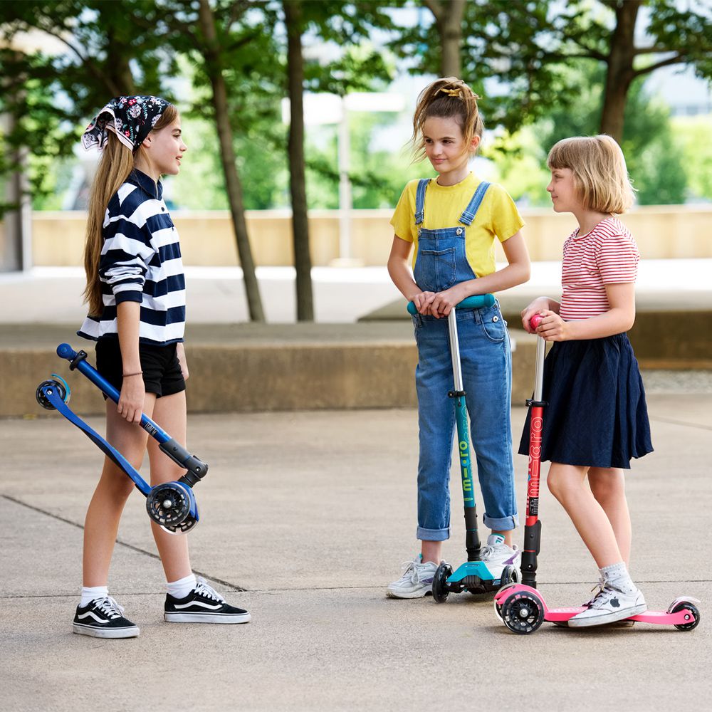 瑞士 Maxi Deluxe Foldable LED輪 折疊版兒童滑板車-活力橘