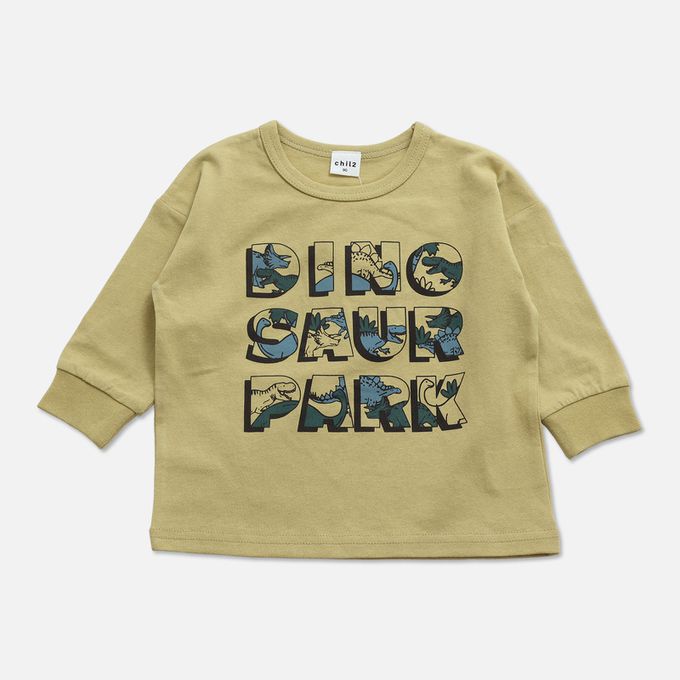 日本 Chil2 - 俏皮印花純棉薄長袖上衣-露營車-奶油杏