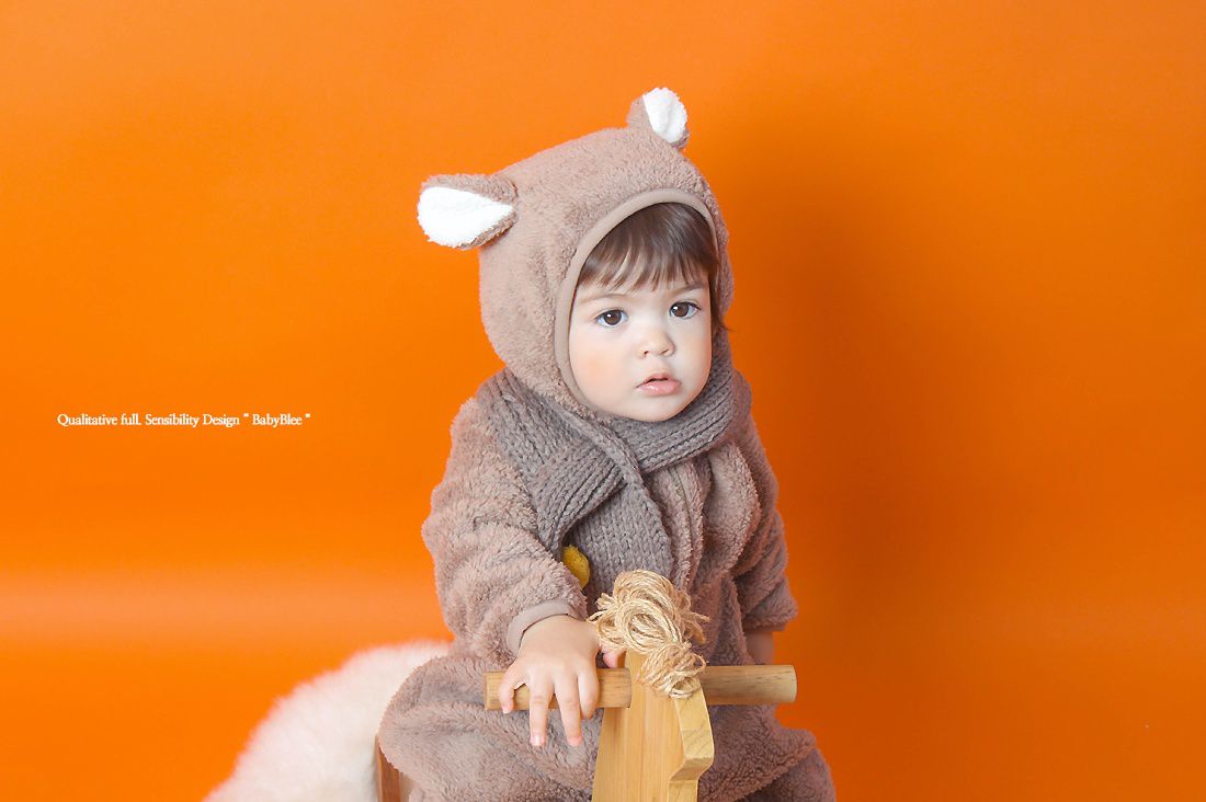 韓國 Babyblee - 雙色球球針織圍巾-粉紅 (FREE)