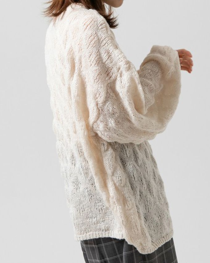 日本 gleam - 柔軟微透蓬鬆馬海毛針織上衣-紅