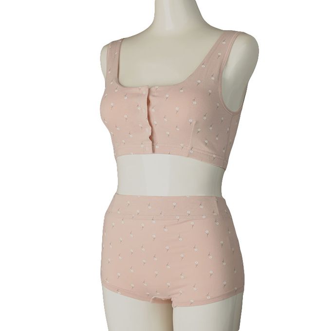 akachan honpo - 半截式內衣-前開式  小花-粉紅色