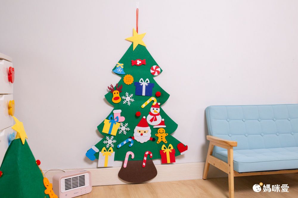 毛氈聖誕樹掛飾-聖誕樹禮盒款 (高100x寬70cm)