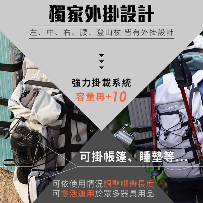 SHANER - 28L萬用機能山人包 (灰色)