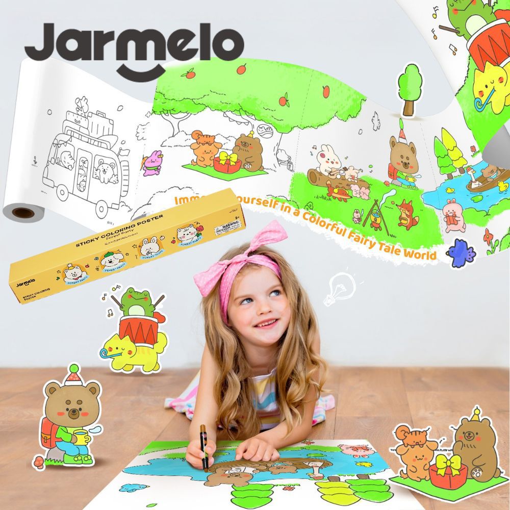 可黏貼著色紙捲-森林派對 JA96727