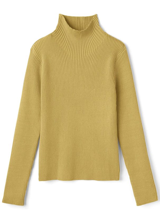 日本 GRL - 立領顯瘦彈性羅紋長袖上衣-皇家藍