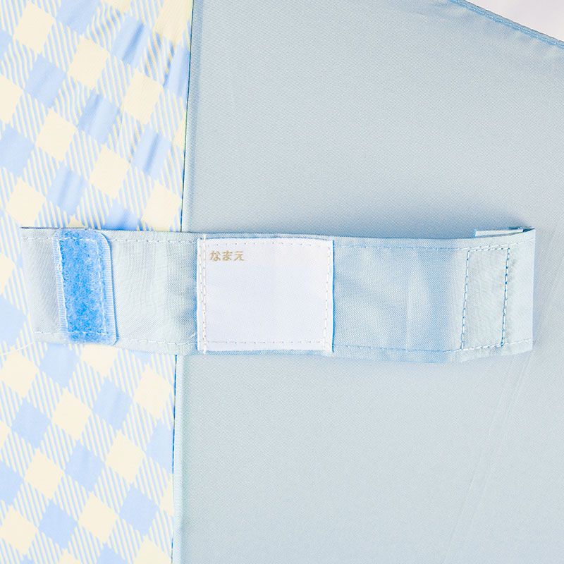 akachan honpo - 雨傘 圓弧狀傘珠-素面×格紋-淺藍色