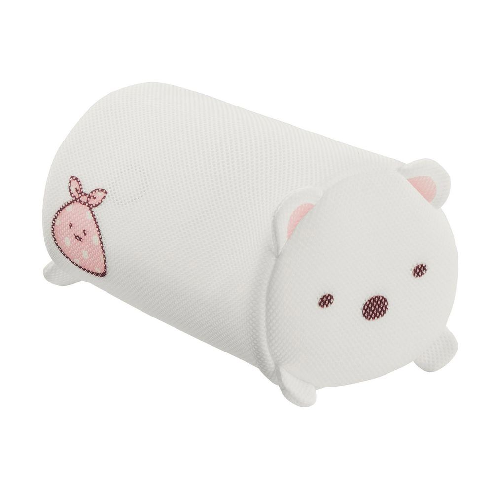 日本千趣會 - 角落生物 日本製圓筒洗衣網/衣物收納袋-白熊與裹布 (16x26x14cm)