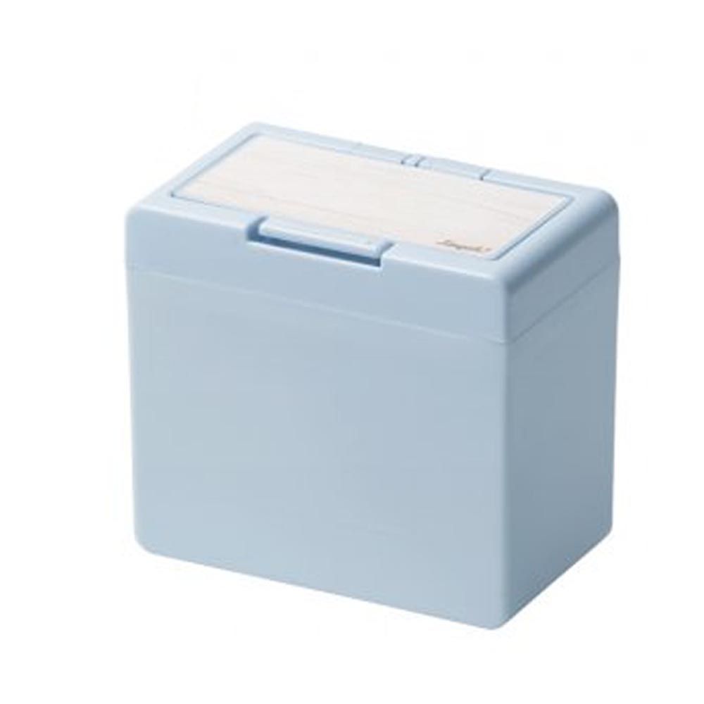 日本文具 SONIC - 桌面彈蓋小垃圾桶-水藍