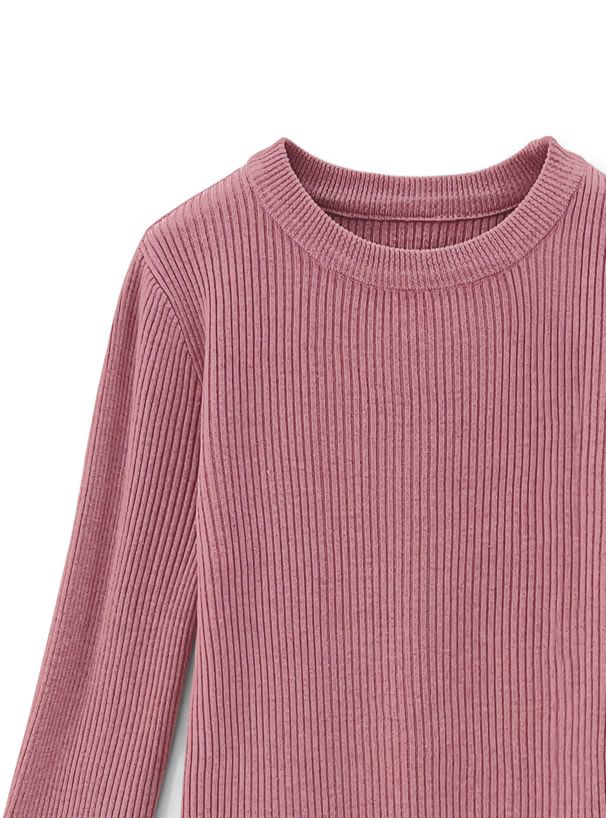 日本 GRL - 時尚開衩袖羅紋長袖上衣-天使白