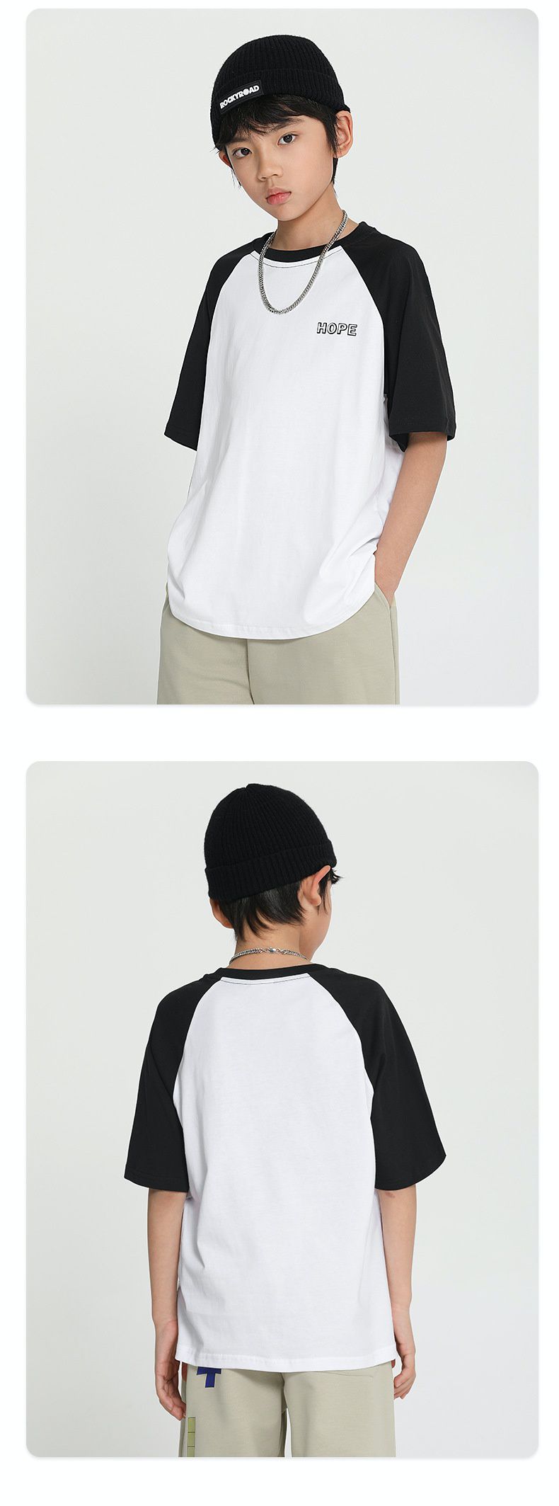 純棉基礎款短袖上衣-白+藍