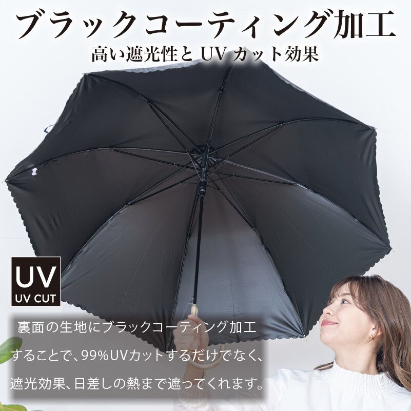日本中谷 - 抗UV 100%遮光完美防曬直傘-優雅花瓣-春櫻粉 (傘骨50cm)