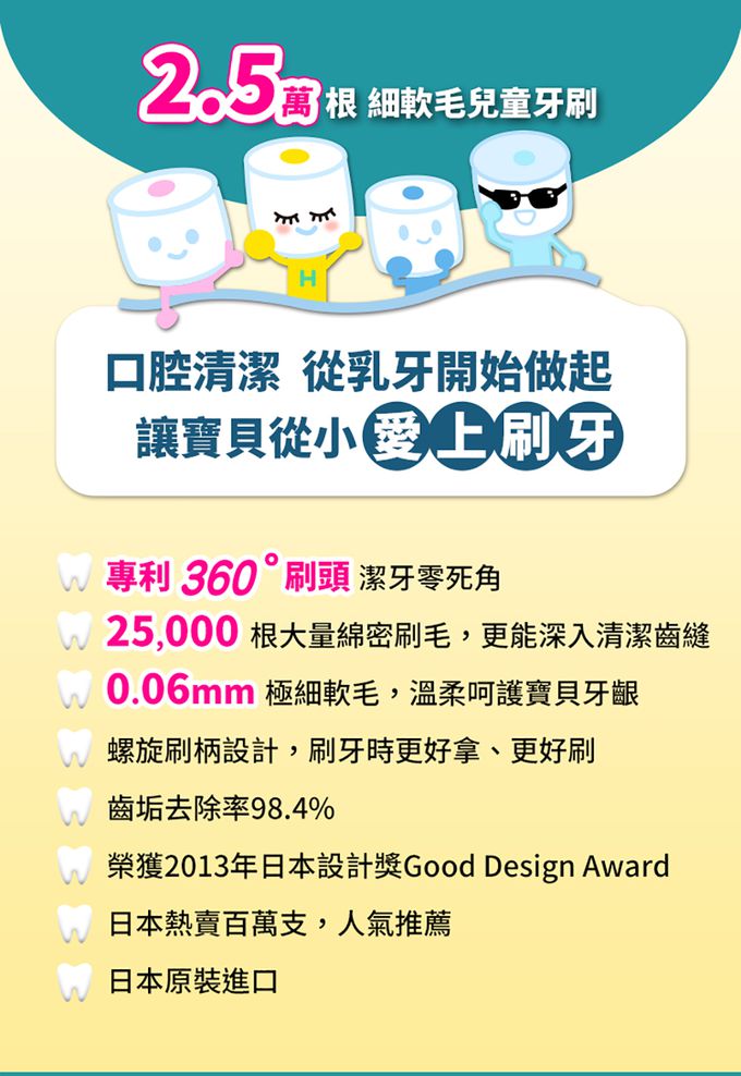 haha kiddo - 360°兒童牙刷-3歲以上-粉紅