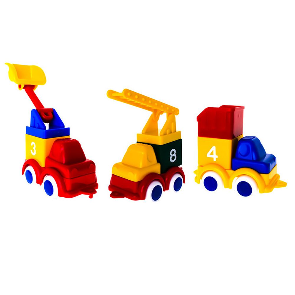 瑞典Viking toys - 積木工程車隊-三件組