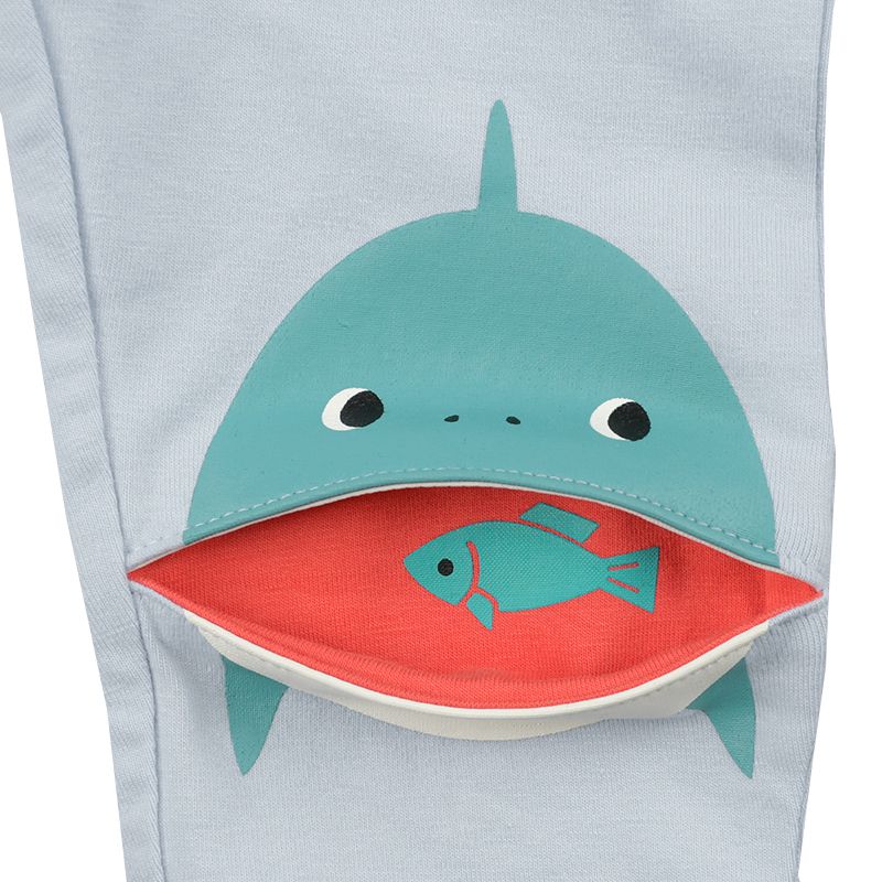 akachan honpo - 趣味7分緊身褲-淺藍色