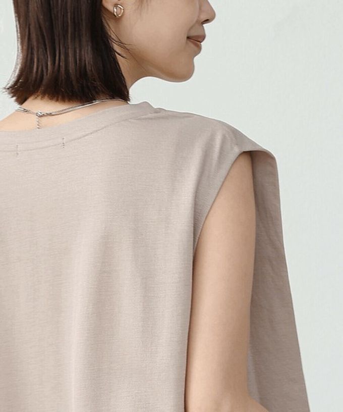 日本 Bab - 透氣嫘縈肩皺摺A字無袖洋裝-焦糖橘