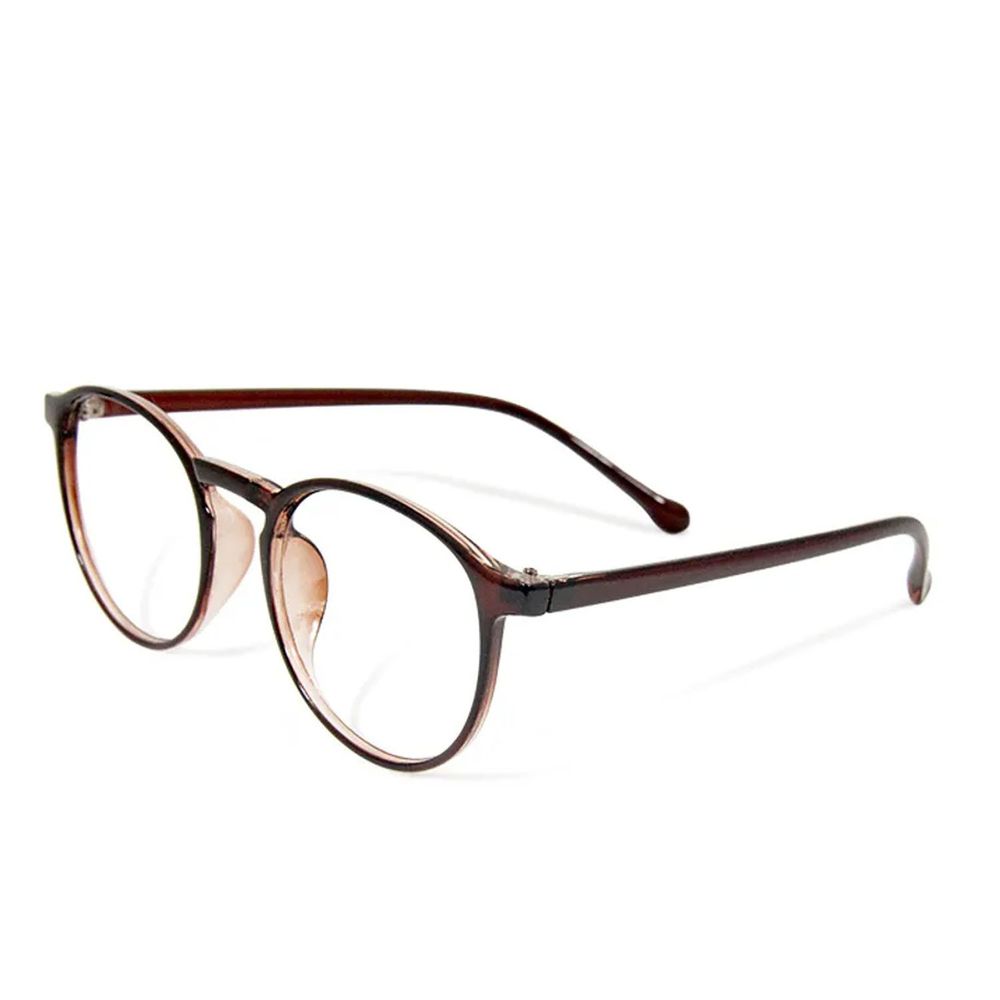 ALEGANT - 簡約造型輕量亮棕方框UV400濾藍光眼鏡