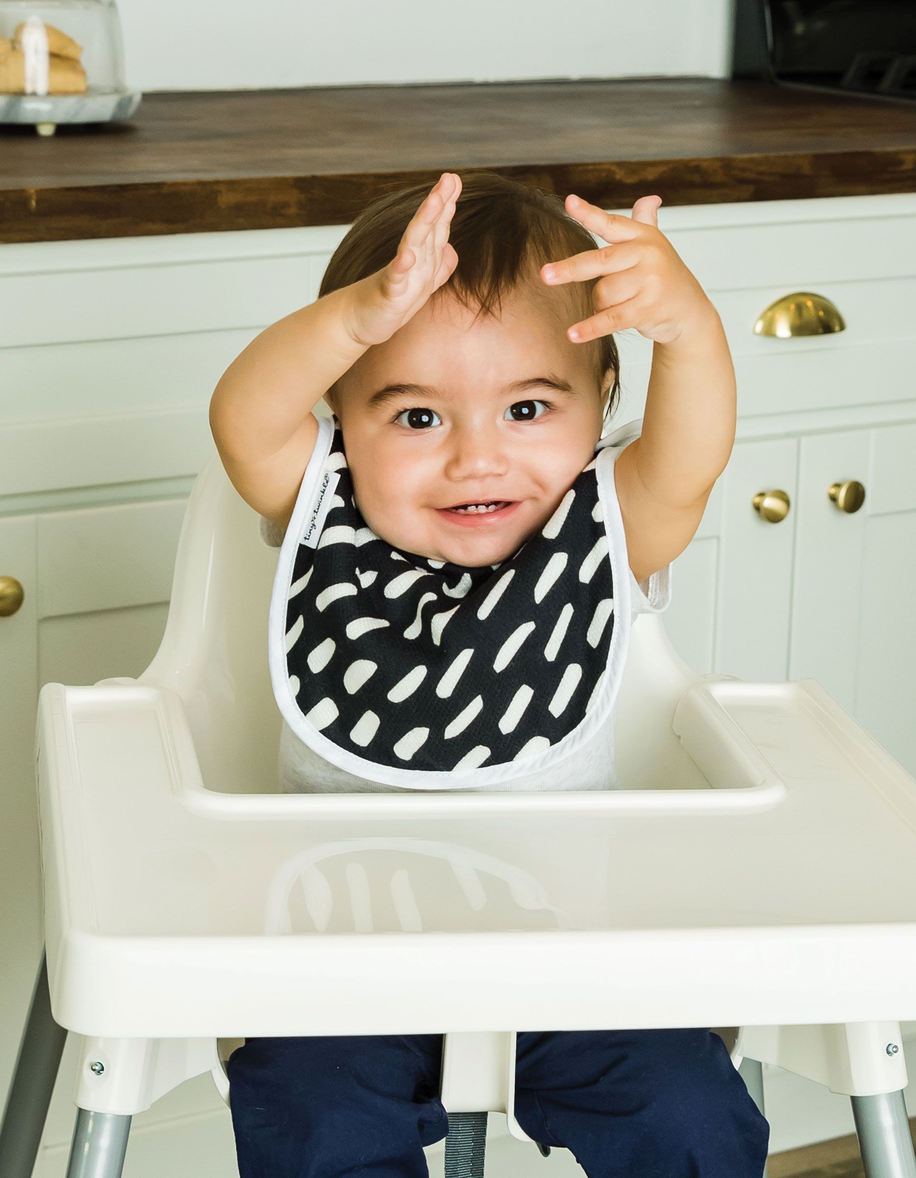 美國 tiny twinkle - 寶寶圍兜-三入組-簡約黑白