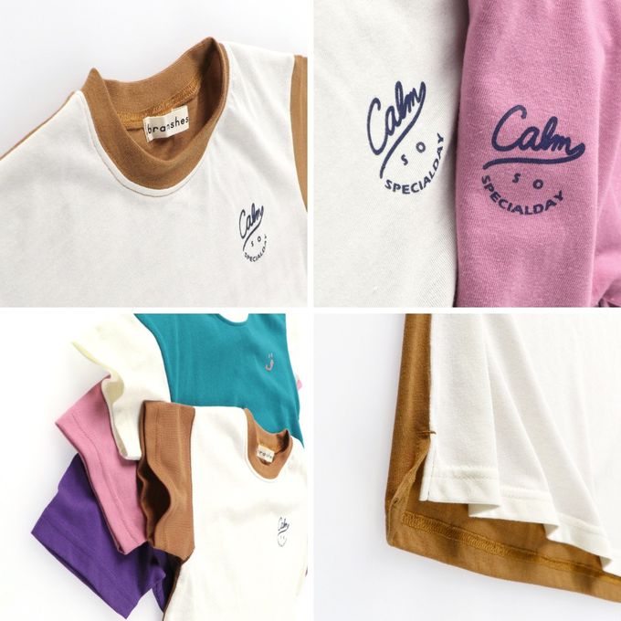 日本 BRANSHES - 潮流感英文logo短袖上衣-藍綠