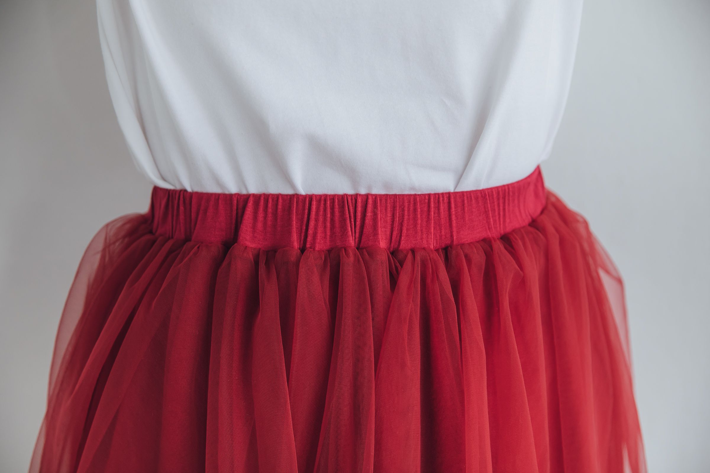 Peachy - 獨家訂製綿柔空氣紗裙-短裙款-性感酒紅 (F)