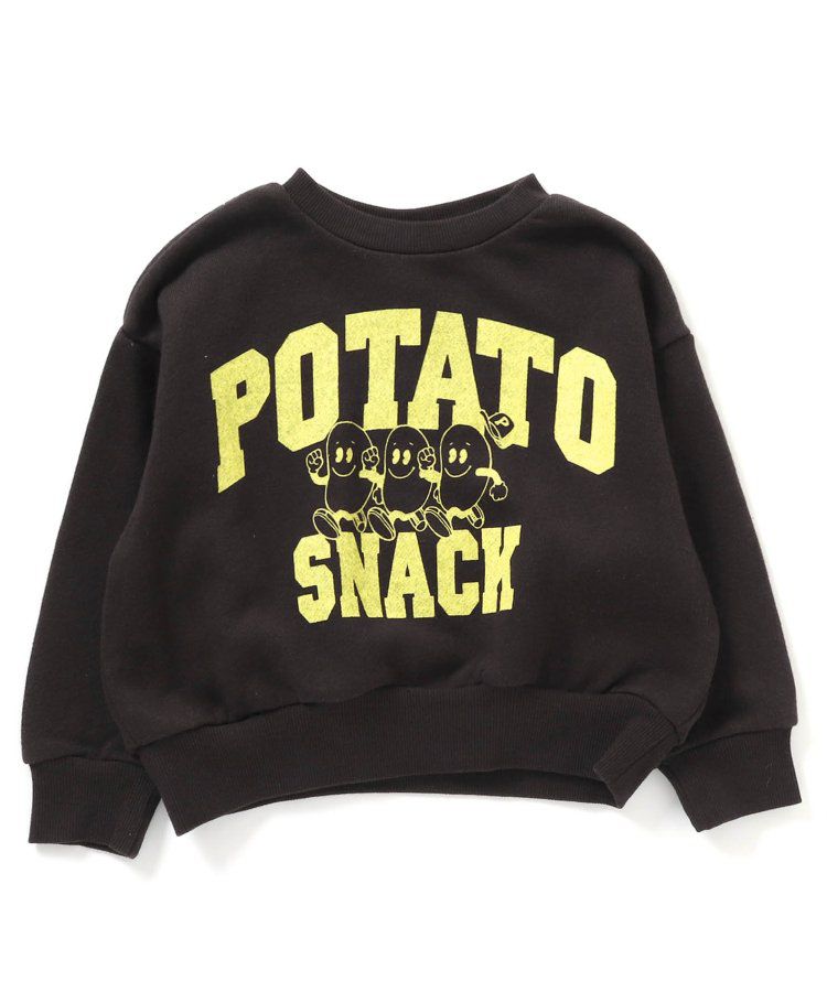 日本 BREEZE - 純棉裏毛糖果印花長袖上衣-黑