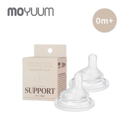 韓國 MOYUUM - Mov.aa 圓口偏心替換奶嘴 2入組-0m+