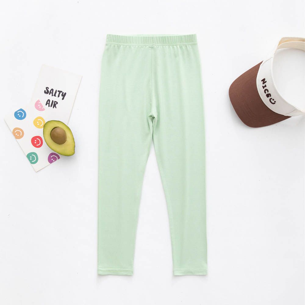 大彈力！莫代爾九分內搭褲-綠色