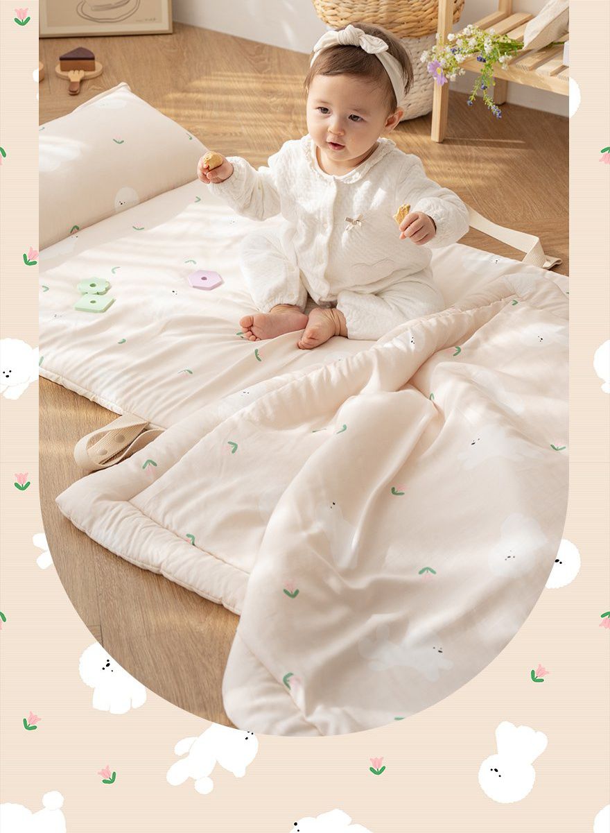 韓國 Formongde - 莫代爾5cm厚墊雙面用睡袋/寢具(附防水收納袋)-鬱金香小狗-*此款售完不補