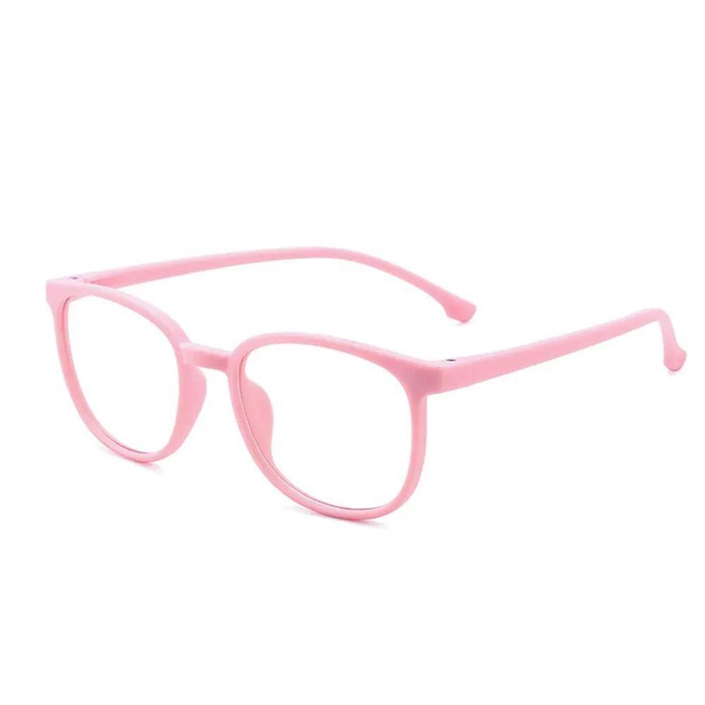 ALEGANT - 星空霧粉兒童專用輕量威靈頓矽膠彈性方框UV400濾藍光眼鏡