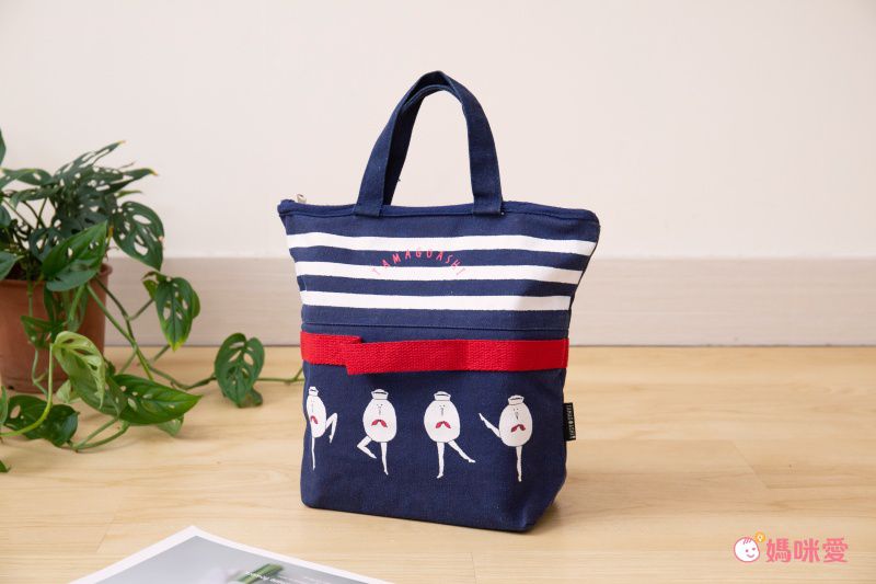 日本 Chepeli - 雞蛋人 2way伸縮容量變身手提包-海軍水手-深藍 (26x30x6cm)