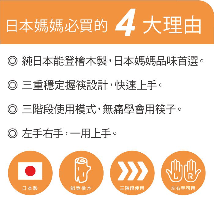 日本 Combi - 巧虎三階段彈力學習筷-(左手用) (贈學習筷環保收納袋)