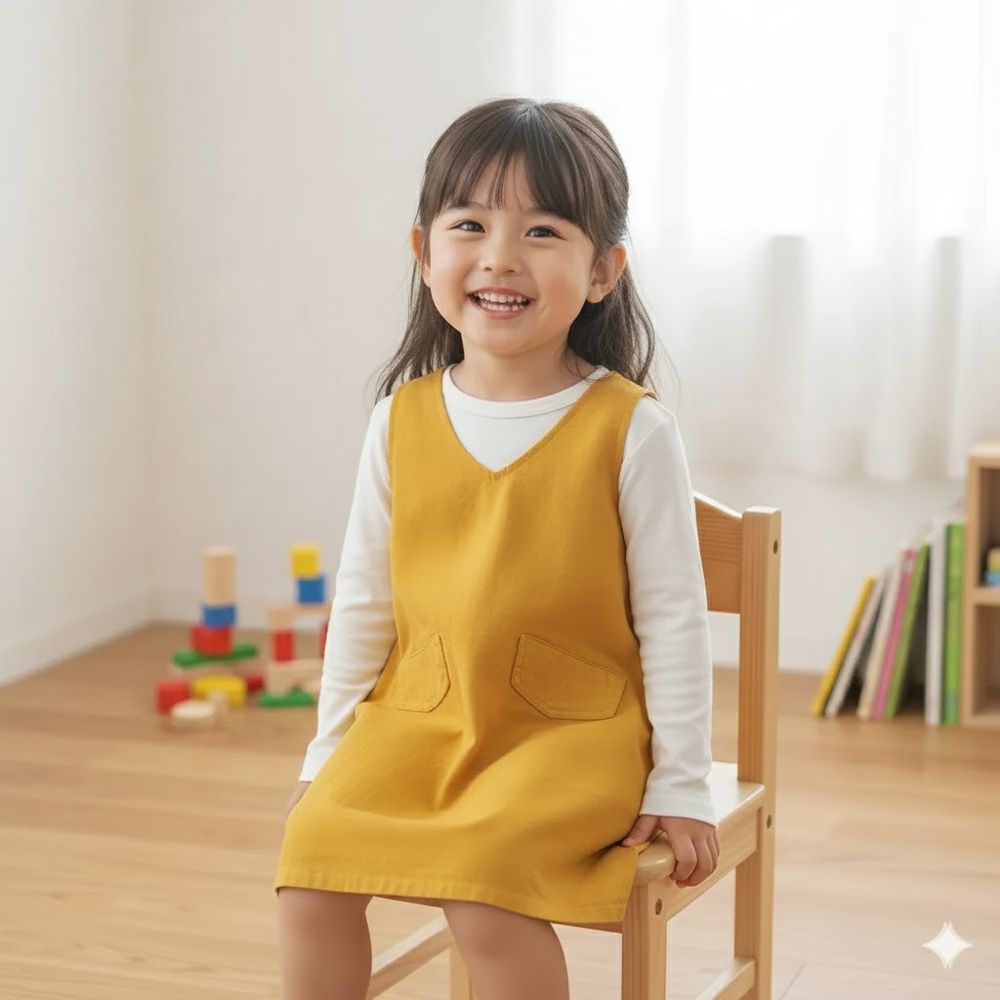 背心裙-燈芯絨-淺棕色