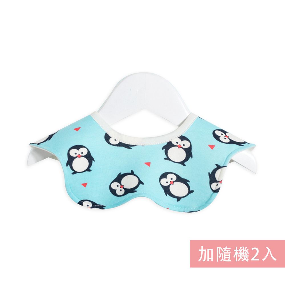 Muslin Tree - 花瓣造型嬰兒圍兜口水巾【3入】-企鵝+隨機2入 (外徑26*24cm 內徑8cm)